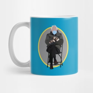 Bernie Sanders Mittens Abstract Ultimate Gray Oval Mug